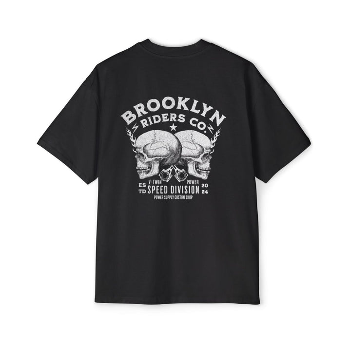 Brooklyn Riders Co. Heavy Oversized Tee - Bold Skull Design for Bikers and Streetwear Enthusiasts - S - Midnight Blue - Brooklyn Riders Co. Heavy Oversized Tee - Bold Skull Design for Bikers and Streetwear Enthusiasts - Tatoo Tee