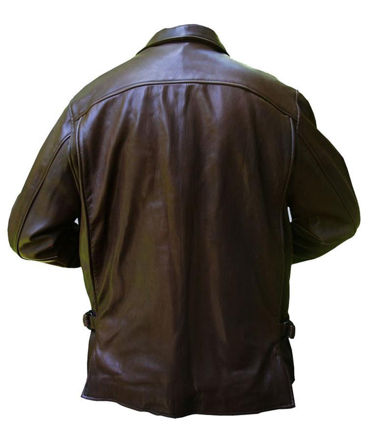 Brown Indy Leather Jacket - XS - Brown Indy Leather Jacket - Tatoo Tee