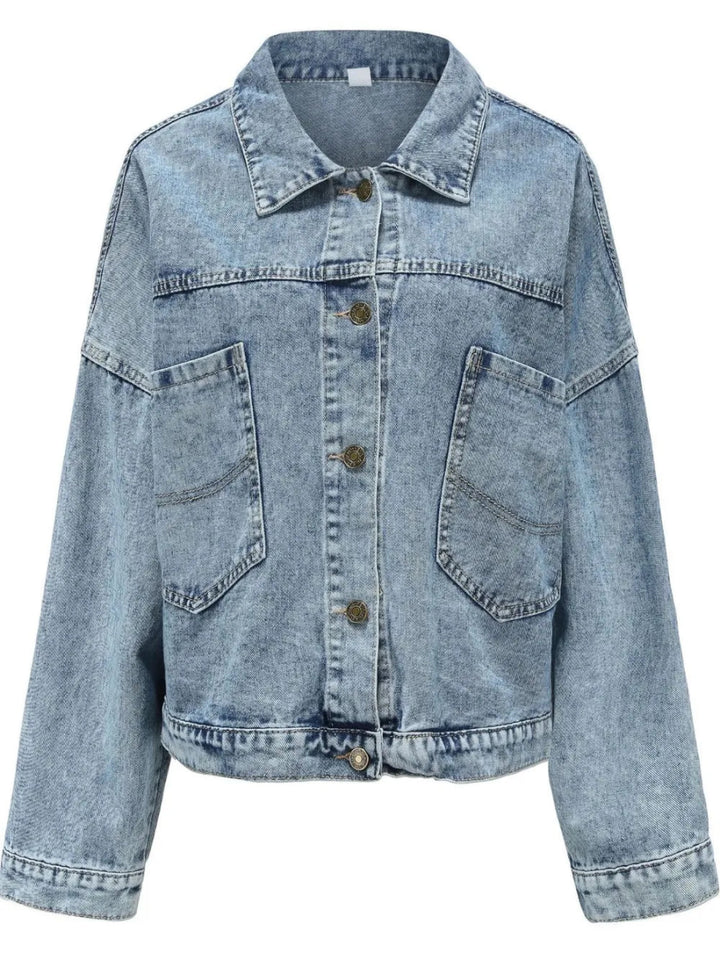 Button Down Drop Shoulder Denim Jacket - Light - XS - 0160bec2 - 163d - 4ba8 - ac9e - 31f12ffaf0cc - Max - Tatoo Tee