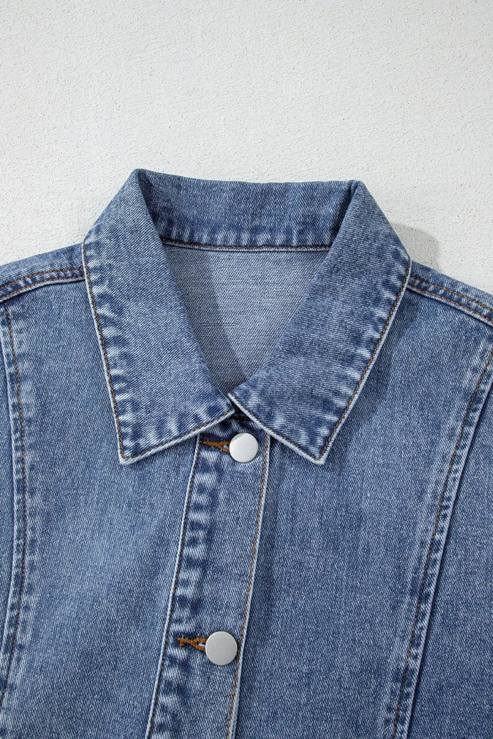 Button Up Cap Sleeve Denim Jacket - Medium - S - 55a85869 - 8a7b - 4a46 - 8824 - e035f53c878e - Max - Origin - Tatoo Tee