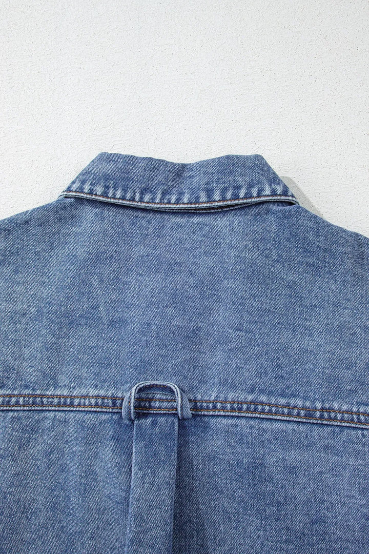 Button Up Cap Sleeve Denim Jacket - Medium - S - f9b1cb1c - d25d - 4f80 - 9072 - 1fd5e2464046 - Max - Origin - Tatoo Tee