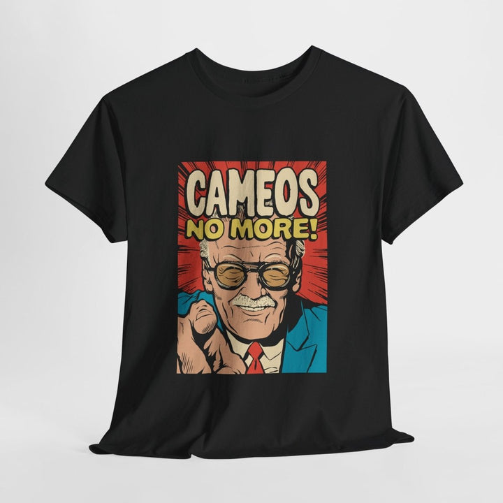 Cameos No More Unisex Heavy Cotton Tee - Retro Style Graphic T-Shirt for Comic Fans - Black - S - Cameos No More Unisex Heavy Cotton Tee - Retro Style Graphic T-Shirt for Comic Fans - Tatoo Tee