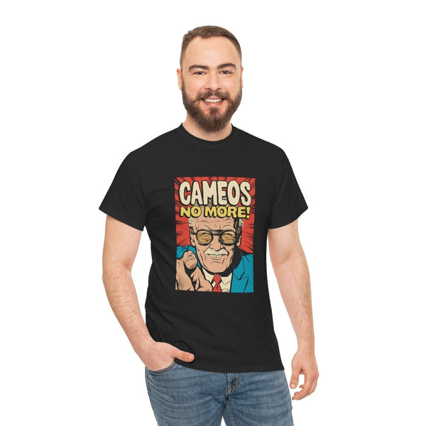 Cameos No More Unisex Heavy Cotton Tee - Retro Style Graphic T-Shirt for Comic Fans - Black - S - Cameos No More Unisex Heavy Cotton Tee - Retro Style Graphic T-Shirt for Comic Fans - Tatoo Tee