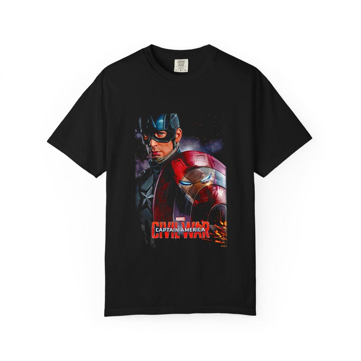 Captain America & Iron Man Graphic Tee, Superhero T-Shirt, Marvel Fan Gift, Unisex Casual Wear, Comic Book Apparel - Black - S - Captain America & Iron Man Graphic Tee, Superhero T-Shirt, Marvel Fan Gift, Unisex Casual Wear, Comic Book Apparel - Tatoo Tee