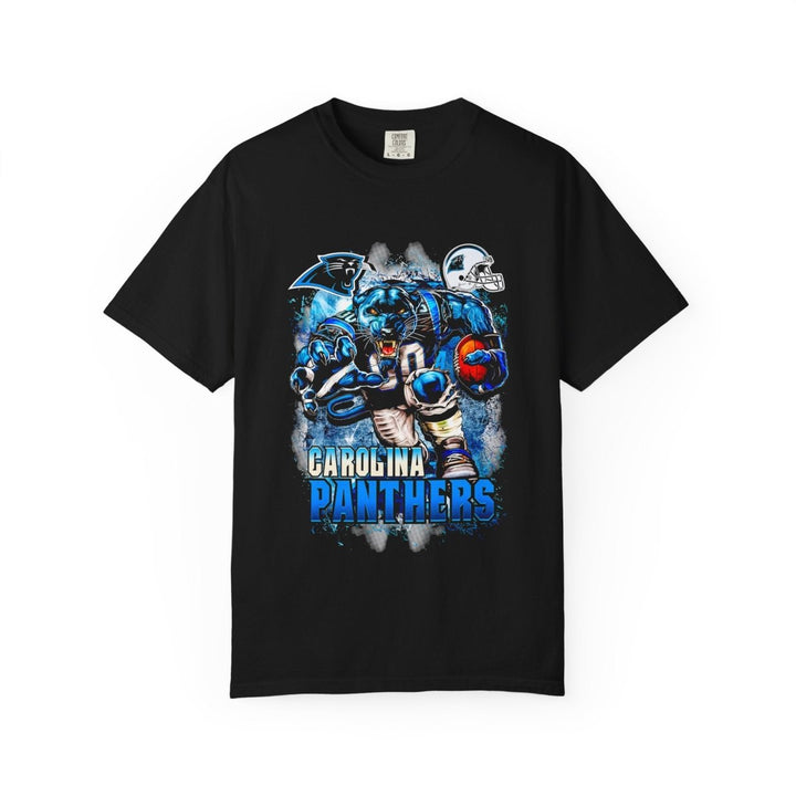 Carolina Panthers Fan T-Shirt, Unisex Garment - Dyed Tee for Game Day - Black - S - Carolina Panthers Fan T-Shirt, Unisex Garment - Dyed Tee for Game Day - Tatoo Tee