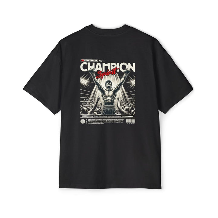 Champion Spirit Men's Heavy Oversized Tee - Bold Red Graphic Tee for Sports Lovers - S - Midnight Blue - Champion Spirit Men's Heavy Oversized Tee - Bold Red Graphic Tee for Sports Lovers - Tatoo Tee