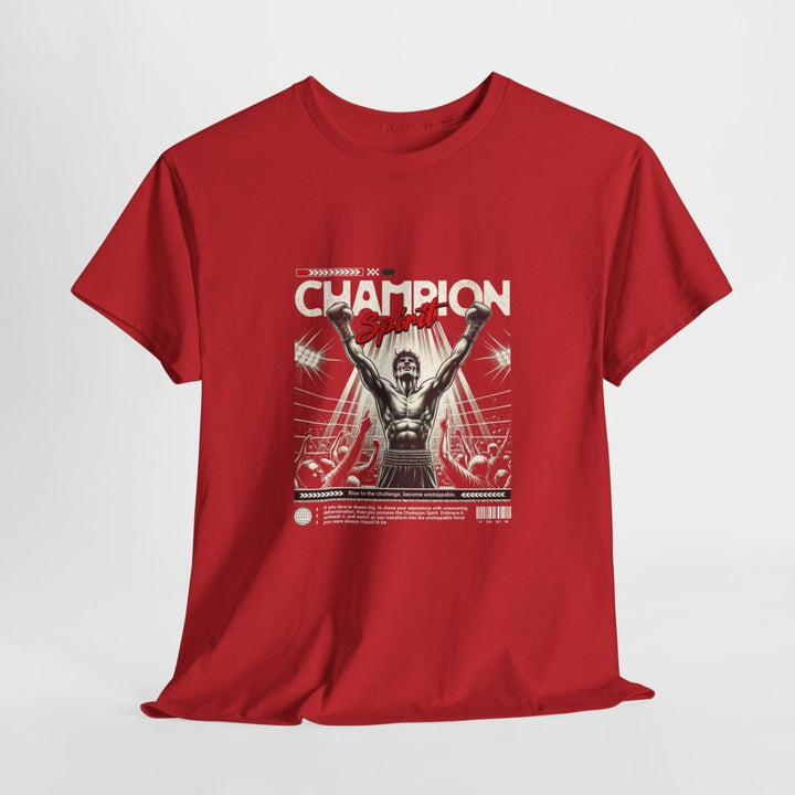 Champion Spirit Unisex Heavy Cotton Tee - Vintage Graphic T-Shirt - Red - S - Champion Spirit Unisex Heavy Cotton Tee - Vintage Graphic T-Shirt - Tatoo Tee