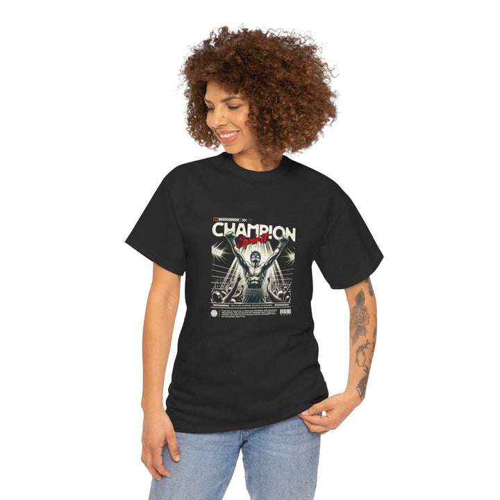 Champion Spirit Unisex Heavy Cotton Tee - Vintage Graphic T-Shirt - Red - S - Champion Spirit Unisex Heavy Cotton Tee - Vintage Graphic T-Shirt - Tatoo Tee