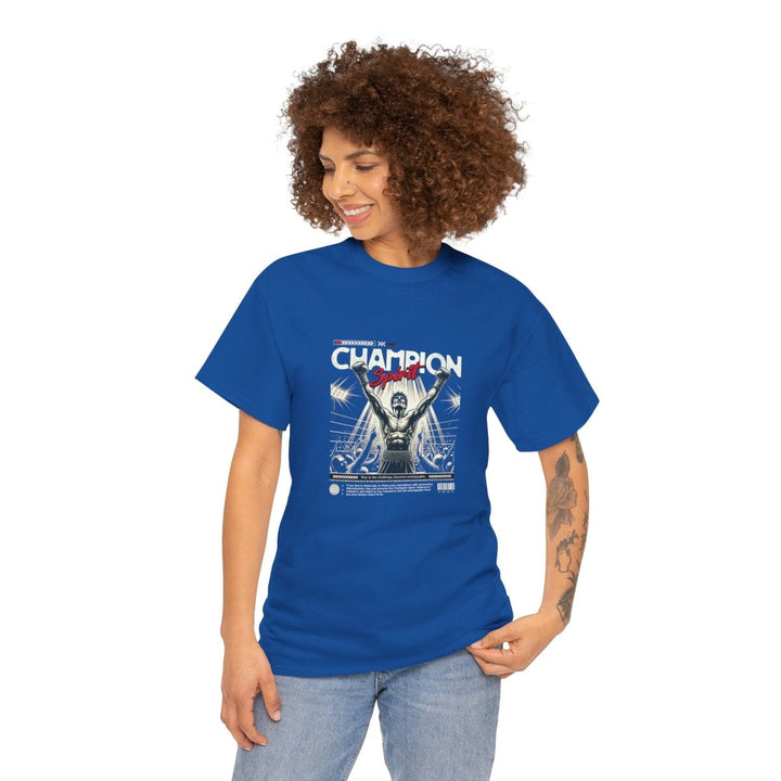 Champion Spirit Unisex Heavy Cotton Tee - Vintage Graphic T-Shirt - Royal - S - Champion Spirit Unisex Heavy Cotton Tee - Vintage Graphic T-Shirt - Tatoo Tee