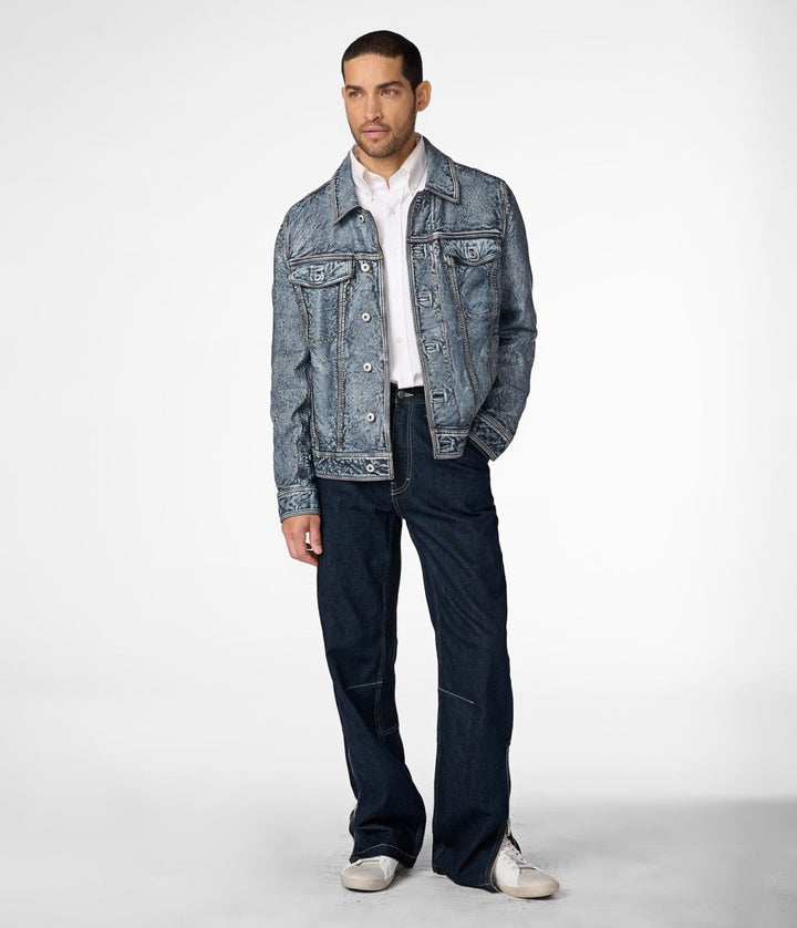 Chase Leather Jean Jacket - Denim - XS - Chase Leather Jean Jacket - Tatoo Tee