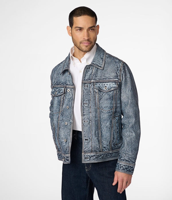 Chase Leather Jean Jacket - Denim - XS - Chase Leather Jean Jacket - Tatoo Tee