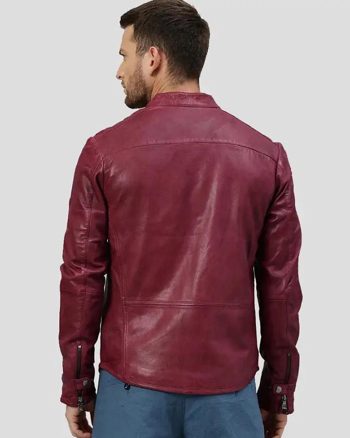 Chase Red Racer Leather Jacket - XS - Chase Red Racer Leather Jacket - Tatoo Tee