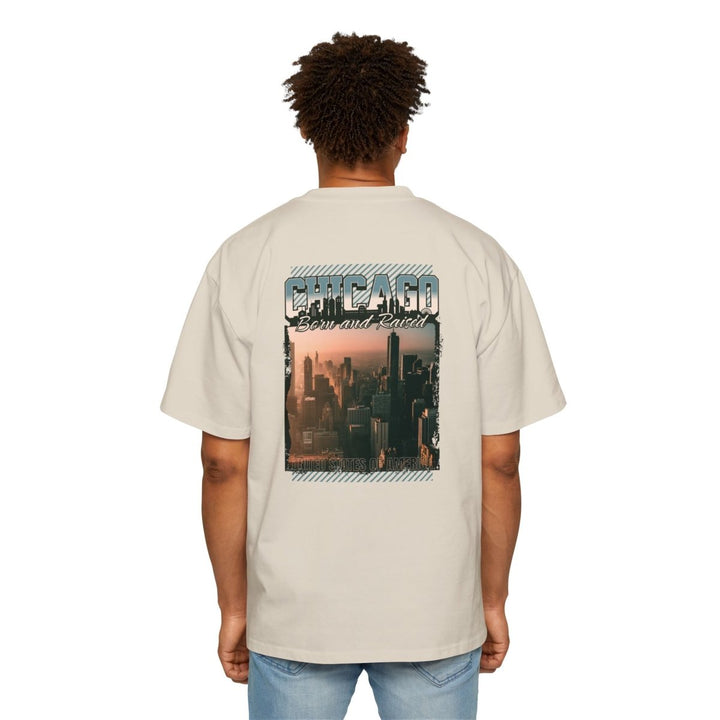 Chicago Born and Raised Oversized Tee - Stylish Black Graphic T-Shirt for Urban Fashion Lovers - S - Ecru - Chicago Born and Raised Oversized Tee - Stylish Black Graphic T-Shirt for Urban Fashion Lovers - Tatoo Tee