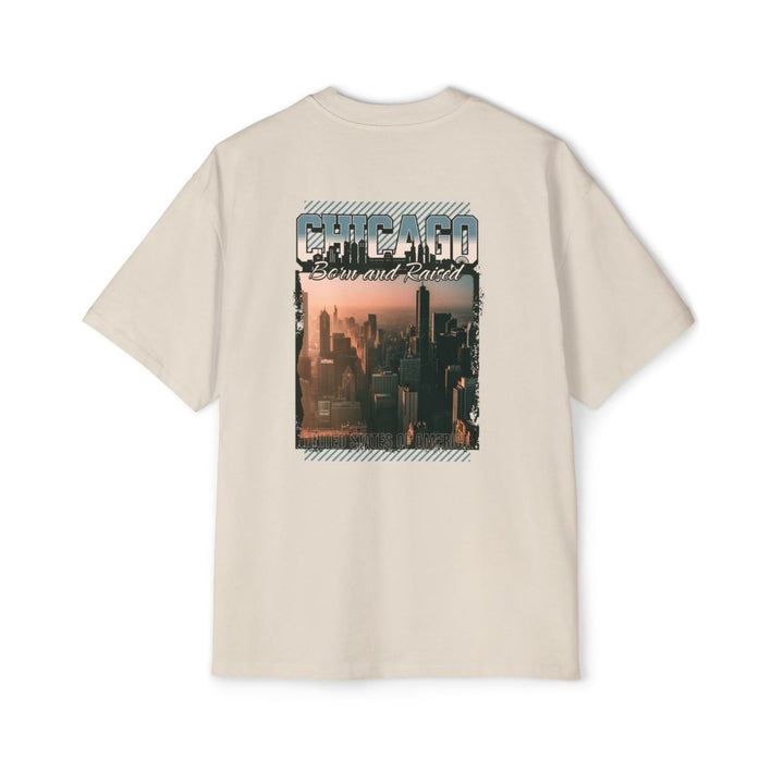 Chicago Born and Raised Oversized Tee - Stylish Black Graphic T-Shirt for Urban Fashion Lovers - S - Midnight Blue - Chicago Born and Raised Oversized Tee - Stylish Black Graphic T-Shirt for Urban Fashion Lovers - Tatoo Tee