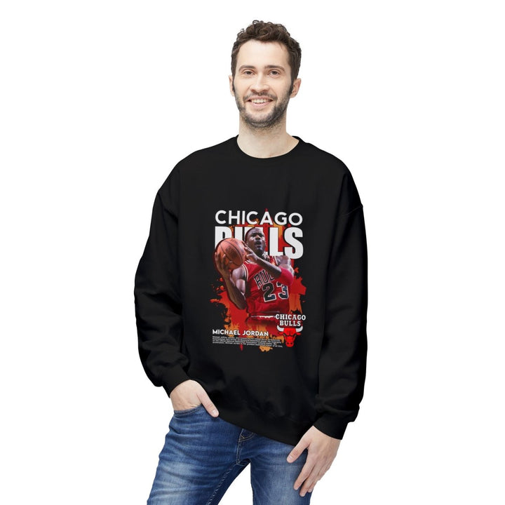 Chicago Bulls Fleece Crewneck Sweatshirt, Cozy Sports Apparel for Fans - Black - S - Chicago Bulls Fleece Crewneck Sweatshirt, Cozy Sports Apparel for Fans - Tatoo Tee