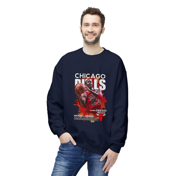 Chicago Bulls Fleece Crewneck Sweatshirt, Cozy Sports Apparel for Fans - Navy - S - Chicago Bulls Fleece Crewneck Sweatshirt, Cozy Sports Apparel for Fans - Tatoo Tee