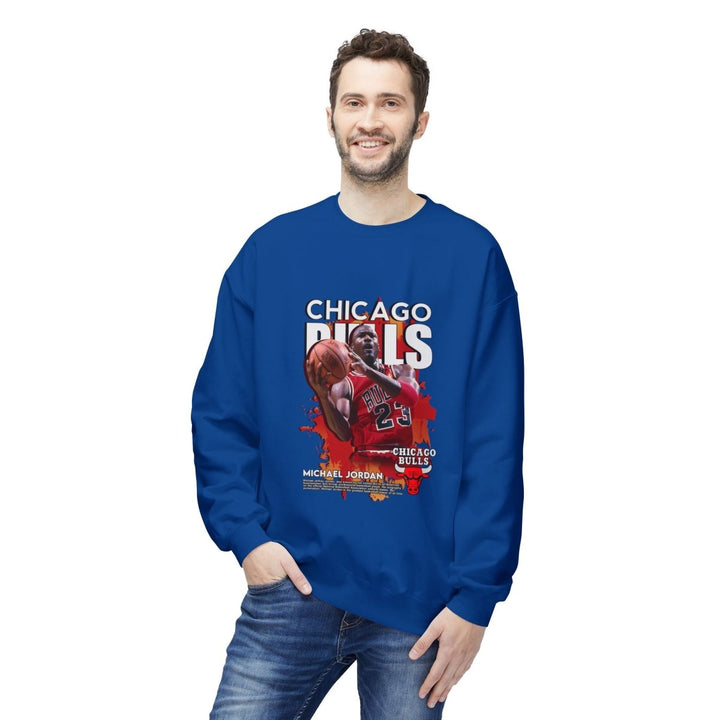 Chicago Bulls Fleece Crewneck Sweatshirt, Cozy Sports Apparel for Fans - Royal - S - Chicago Bulls Fleece Crewneck Sweatshirt, Cozy Sports Apparel for Fans - Tatoo Tee