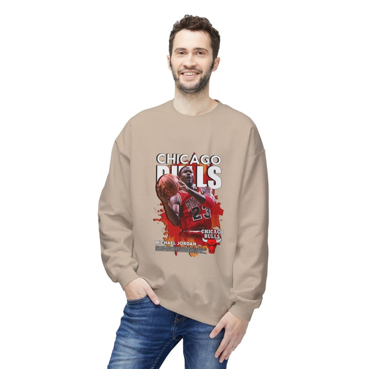 Chicago Bulls Fleece Crewneck Sweatshirt, Cozy Sports Apparel for Fans - Sand - S - Chicago Bulls Fleece Crewneck Sweatshirt, Cozy Sports Apparel for Fans - Tatoo Tee