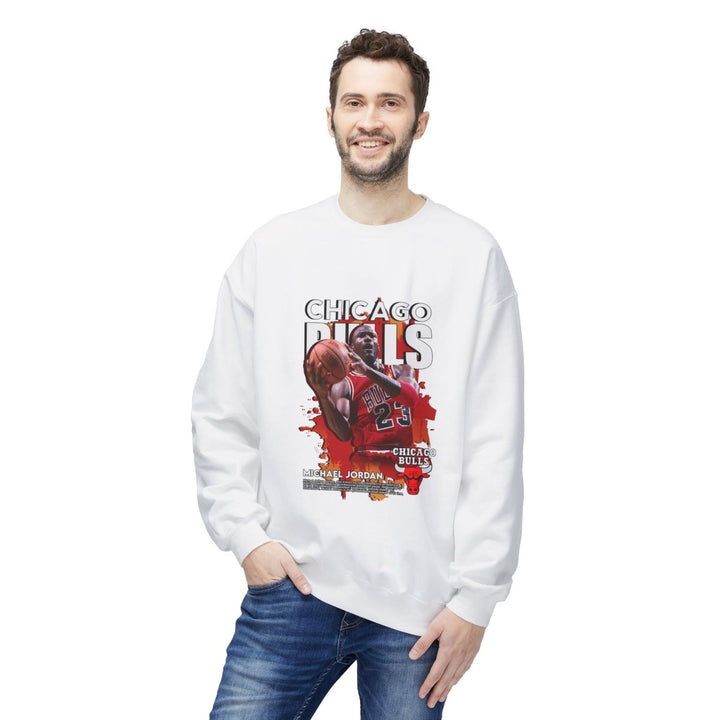 Chicago Bulls Fleece Crewneck Sweatshirt, Cozy Sports Apparel for Fans - White - S - Chicago Bulls Fleece Crewneck Sweatshirt, Cozy Sports Apparel for Fans - Tatoo Tee