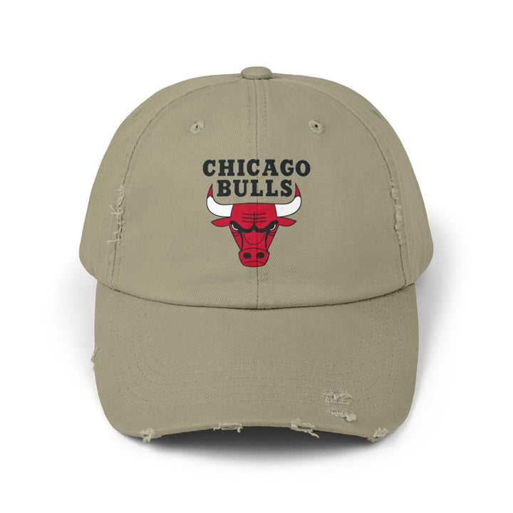Chicago Bulls Unisex Distressed Cap, Vintage Style Sports Hat, Casual Wear - Light Olive - One size - Chicago Bulls Unisex Distressed Cap, Vintage Style Sports Hat, Casual Wear - Tatoo Tee