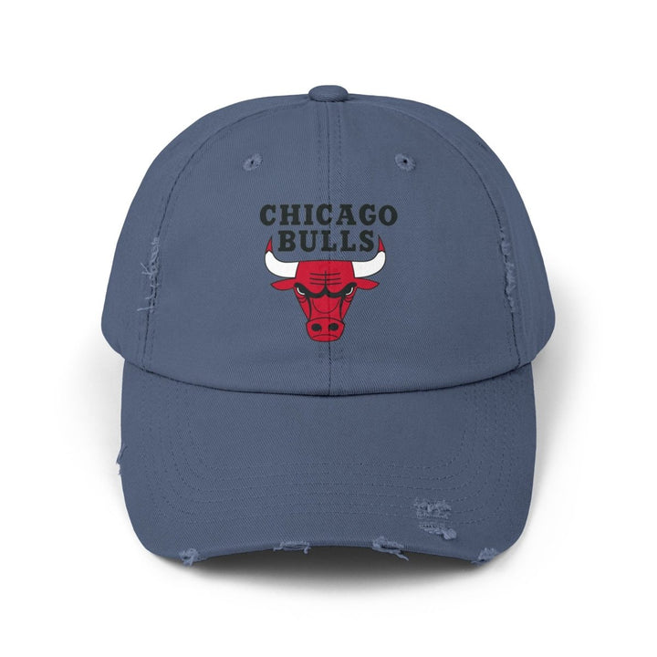 Chicago Bulls Unisex Distressed Cap, Vintage Style Sports Hat, Casual Wear - Scotland Blue - One size - Chicago Bulls Unisex Distressed Cap, Vintage Style Sports Hat, Casual Wear - Tatoo Tee