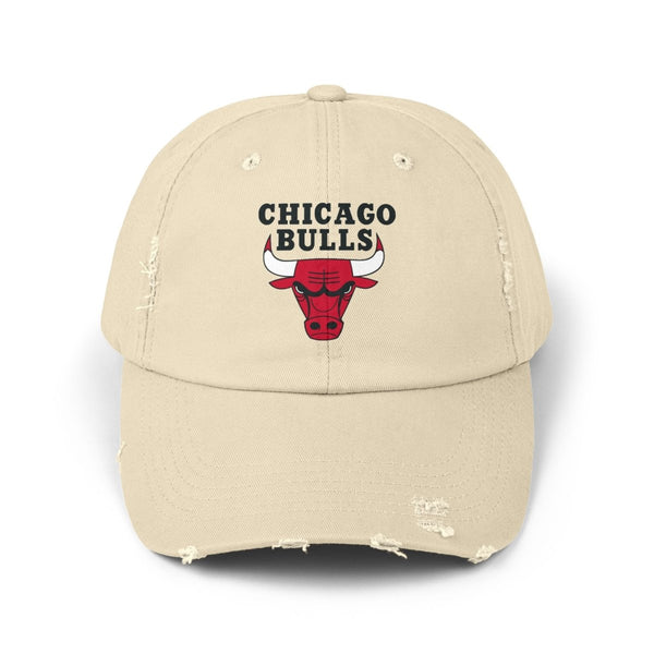Chicago Bulls Unisex Distressed Cap, Vintage Style Sports Hat, Casual Wear - Stone - One size - Chicago Bulls Unisex Distressed Cap, Vintage Style Sports Hat, Casual Wear - Tatoo Tee