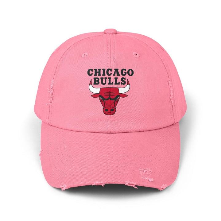 Chicago Bulls Unisex Distressed Cap, Vintage Style Sports Hat, Casual Wear - True Pink - One size - Chicago Bulls Unisex Distressed Cap, Vintage Style Sports Hat, Casual Wear - Tatoo Tee