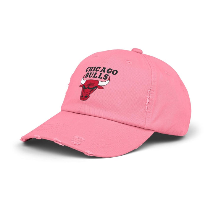 Chicago Bulls Unisex Distressed Cap, Vintage Style Sports Hat, Casual Wear - True Pink - One size - Chicago Bulls Unisex Distressed Cap, Vintage Style Sports Hat, Casual Wear - Tatoo Tee
