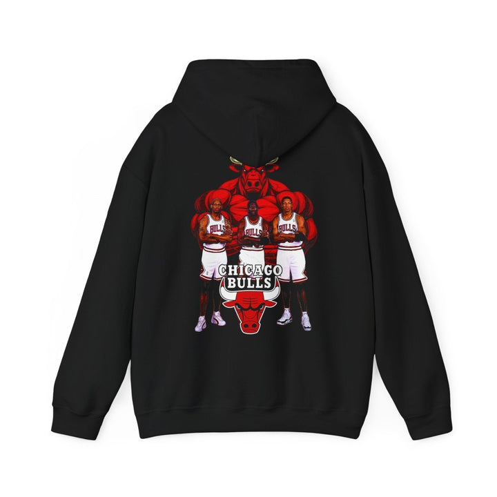 Chicago Bulls Vintage Hoodie - Unisex Heavy Blend Sweatshirt with Bold Bull Design - Black - S - Chicago Bulls Vintage Hoodie - Unisex Heavy Blend Sweatshirt with Bold Bull Design - Tatoo Tee