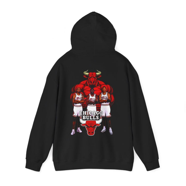 Chicago Bulls Vintage Hoodie - Unisex Heavy Blend Sweatshirt with Bold Bull Design - Black - S - Chicago Bulls Vintage Hoodie - Unisex Heavy Blend Sweatshirt with Bold Bull Design - Tatoo Tee