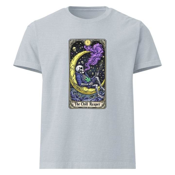 Chill Reaper Unisex oversized t-shirt - Light Washed Denim - S - Product mockup - Tatoo Tee