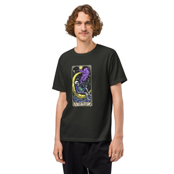 Chill Reaper Unisex oversized t-shirt - Washed Black - S - Product mockup - Tatoo Tee