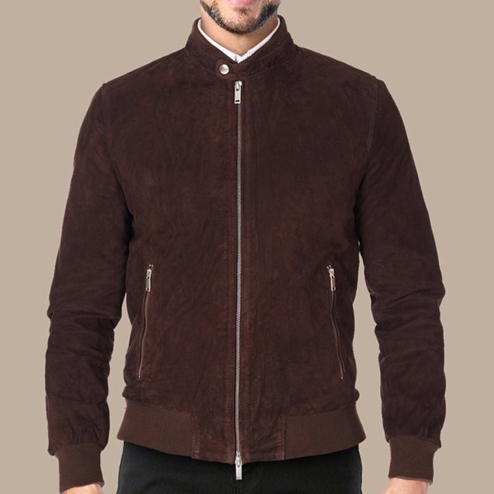 Chocolate Brown Leather Jacket for Men - S - Chocolate Brown Leather Jacket for Men - Tatoo Tee