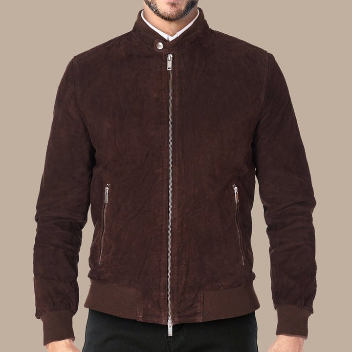 Chocolate Brown Leather Jacket for Men - S - Chocolate Brown Leather Jacket for Men - Tatoo Tee