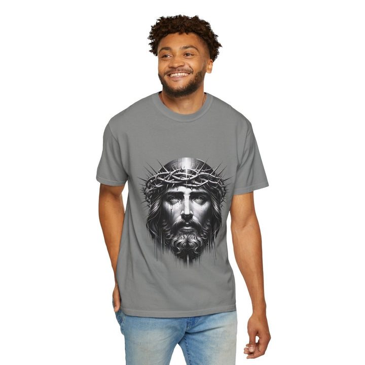 Christ Crowned Graphic T-shirt, Vintage Jesus Tee - Navy - S - Christ Crowned Graphic T-shirt, Vintage Jesus Tee - Tatoo Tee