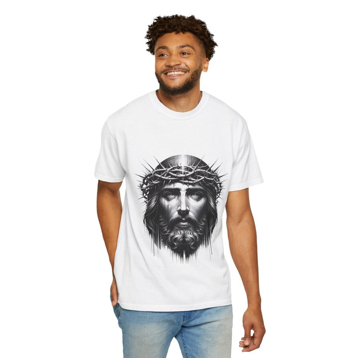Christ Crowned Graphic T-shirt, Vintage Jesus Tee - Navy - S - Christ Crowned Graphic T-shirt, Vintage Jesus Tee - Tatoo Tee