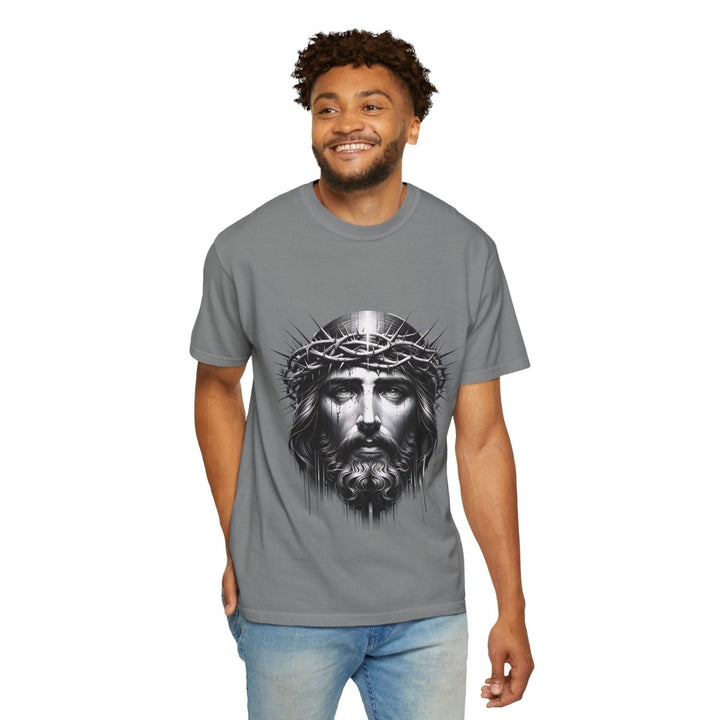 Christ Crowned Graphic T-shirt, Vintage Jesus Tee - Navy - S - Christ Crowned Graphic T-shirt, Vintage Jesus Tee - Tatoo Tee