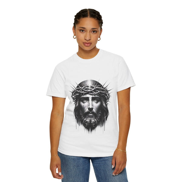 Christ Crowned Graphic T-shirt, Vintage Jesus Tee - White - S - Christ Crowned Graphic T-shirt, Vintage Jesus Tee - Tatoo Tee