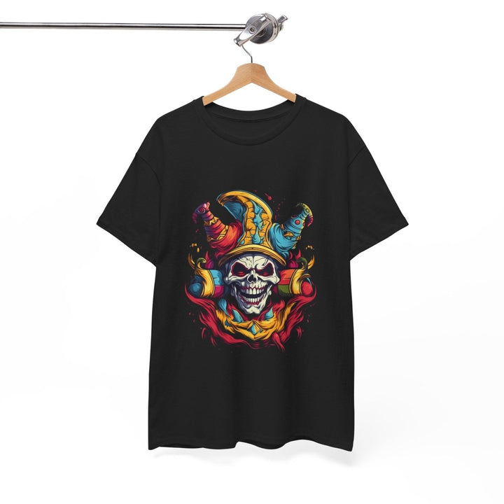 Clown Skull Unisex Heavy Cotton Tee - Cardinal Red - S - Clown Skull Unisex Heavy Cotton Tee - Tatoo Tee