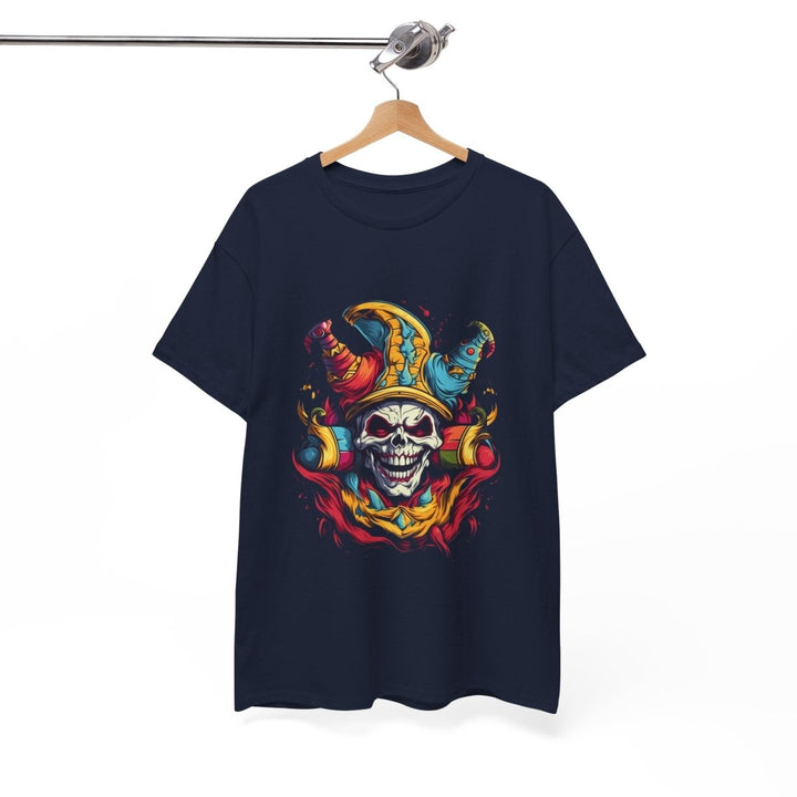 Clown Skull Unisex Heavy Cotton Tee - Cardinal Red - S - Clown Skull Unisex Heavy Cotton Tee - Tatoo Tee
