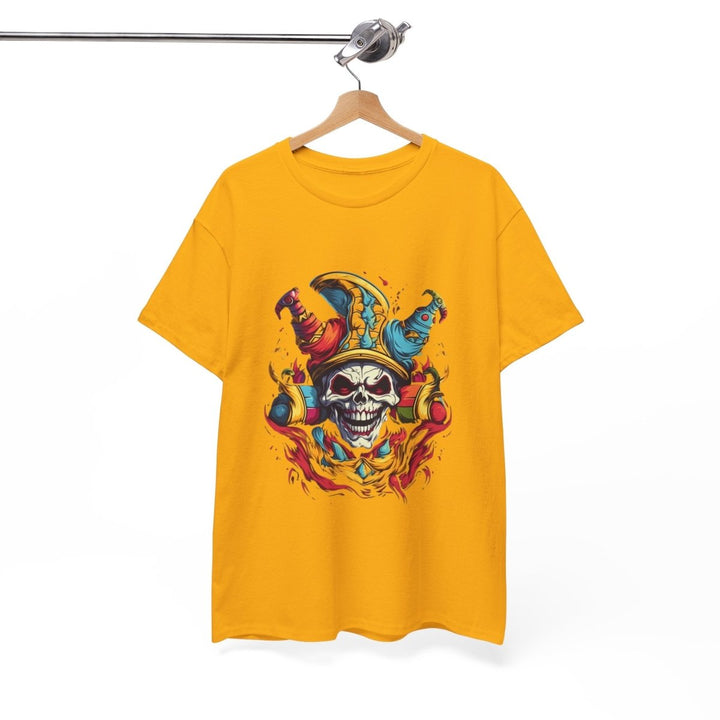 Clown Skull Unisex Heavy Cotton Tee - Cardinal Red - S - Clown Skull Unisex Heavy Cotton Tee - Tatoo Tee