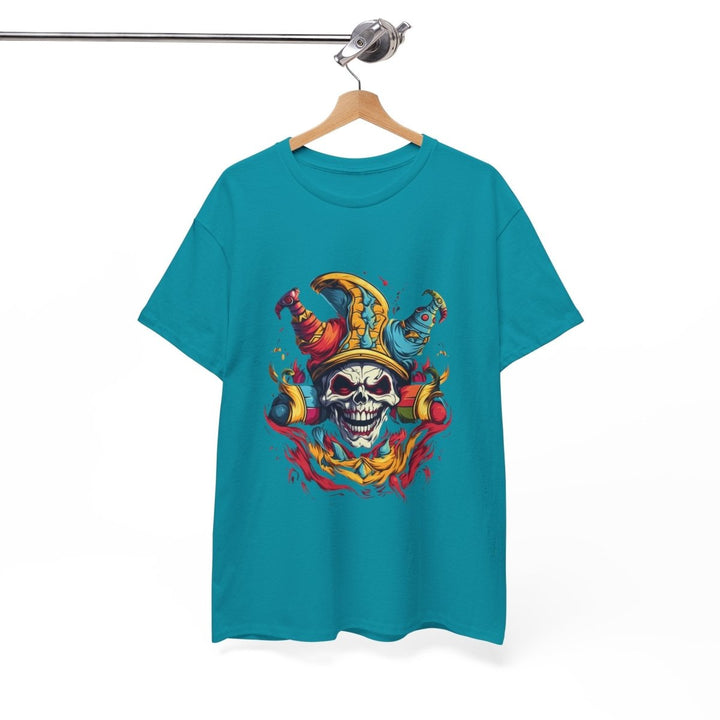 Clown Skull Unisex Heavy Cotton Tee - Cardinal Red - S - Clown Skull Unisex Heavy Cotton Tee - Tatoo Tee