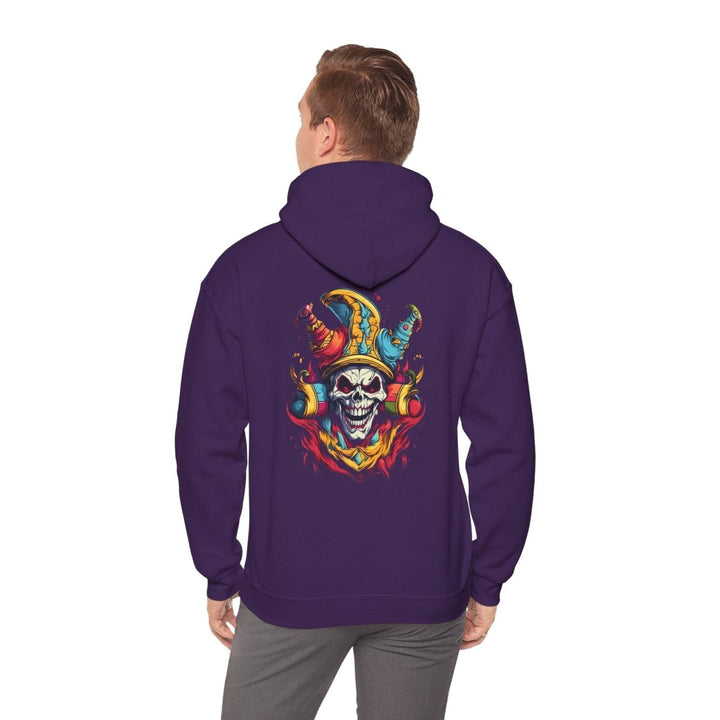 Clown Skull Unisex Hoodie - Purple - S - Clown Skull Unisex Hoodie - Tatoo Tee