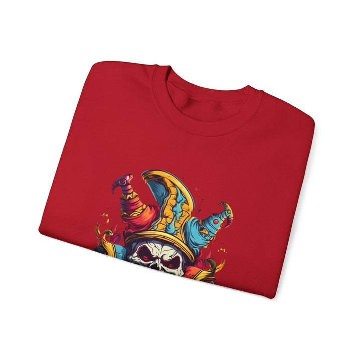 Clown Skull Unisex Sweatshirt - S - Cherry Red - Clown Skull Unisex Sweatshirt - Tatoo Tee