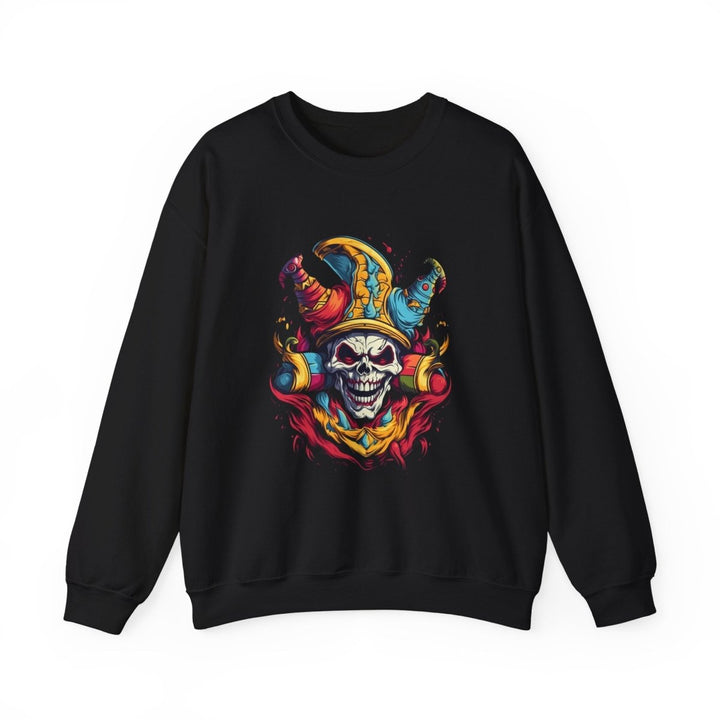 Clown Skull Unisex Sweatshirt - S - Cherry Red - Clown Skull Unisex Sweatshirt - Tatoo Tee