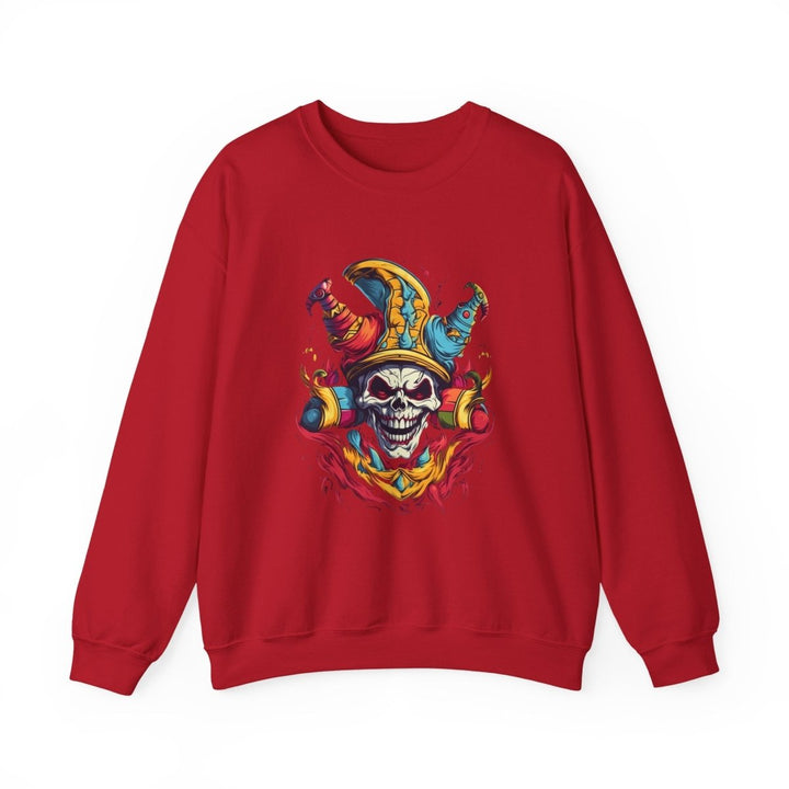 Clown Skull Unisex Sweatshirt - S - Cherry Red - Clown Skull Unisex Sweatshirt - Tatoo Tee