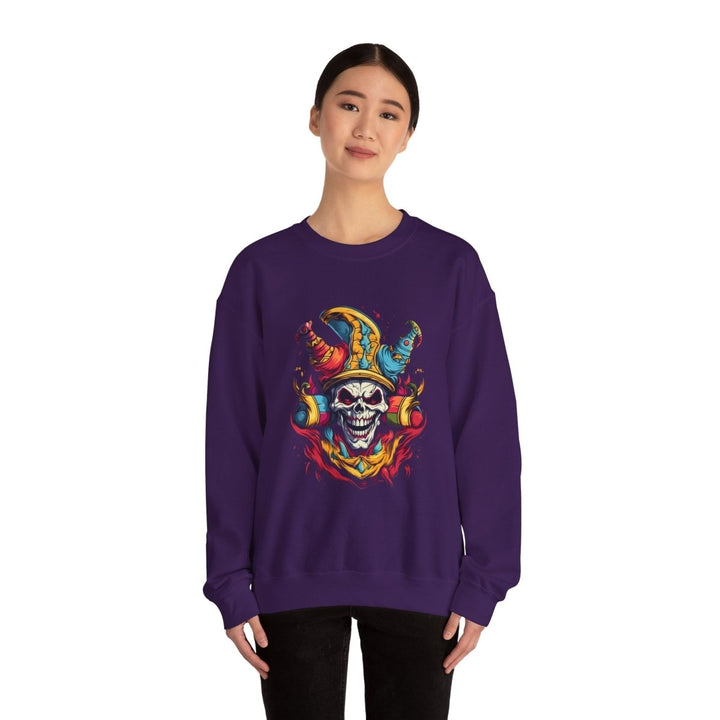 Clown Skull Unisex Sweatshirt - S - Cherry Red - Clown Skull Unisex Sweatshirt - Tatoo Tee