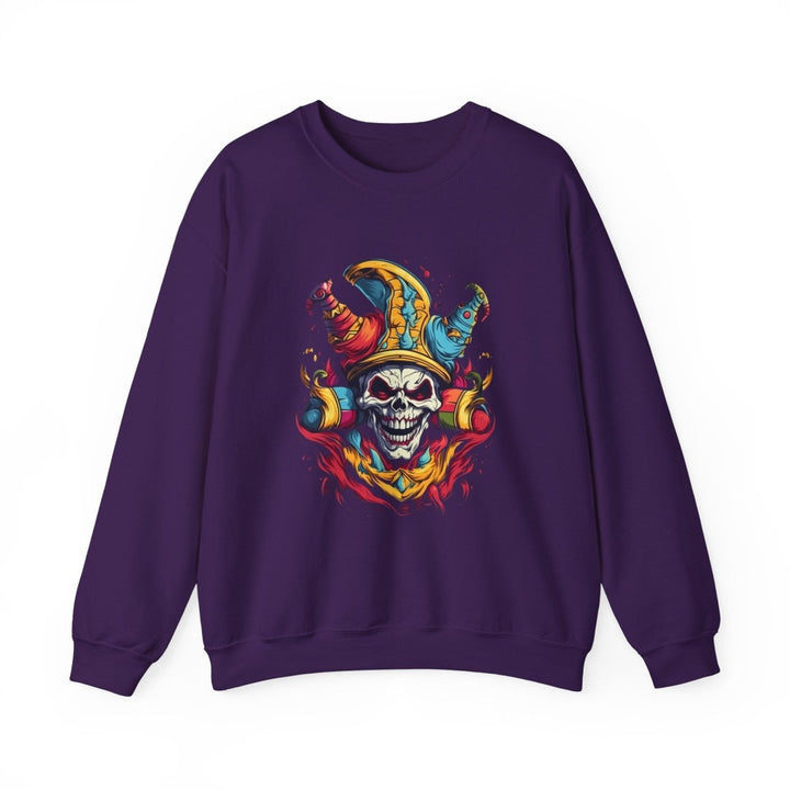 Clown Skull Unisex Sweatshirt - S - Purple - Clown Skull Unisex Sweatshirt - Tatoo Tee
