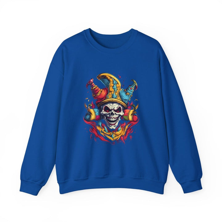 Clown Skull Unisex Sweatshirt - S - Royal - Clown Skull Unisex Sweatshirt - Tatoo Tee