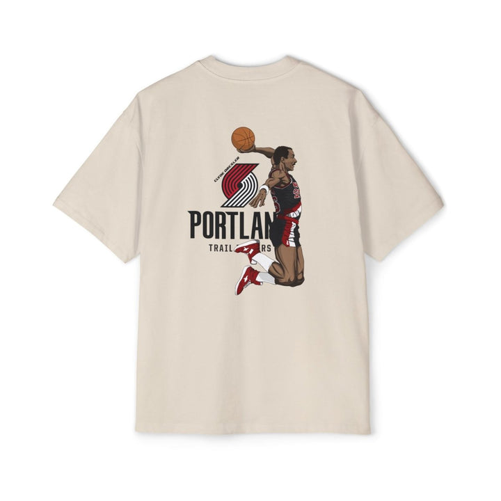 Clyde Drexler Basketball Vintage Style Oversized Tee - S - Midnight Blue - Clyde Drexler Basketball Vintage Style Oversized Tee - Tatoo Tee